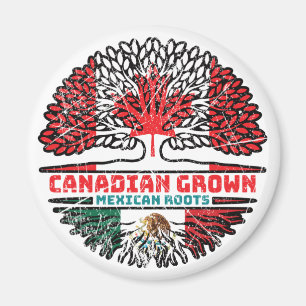 Aimant Mexique Mexique Canada drapeau des racines d'arbre