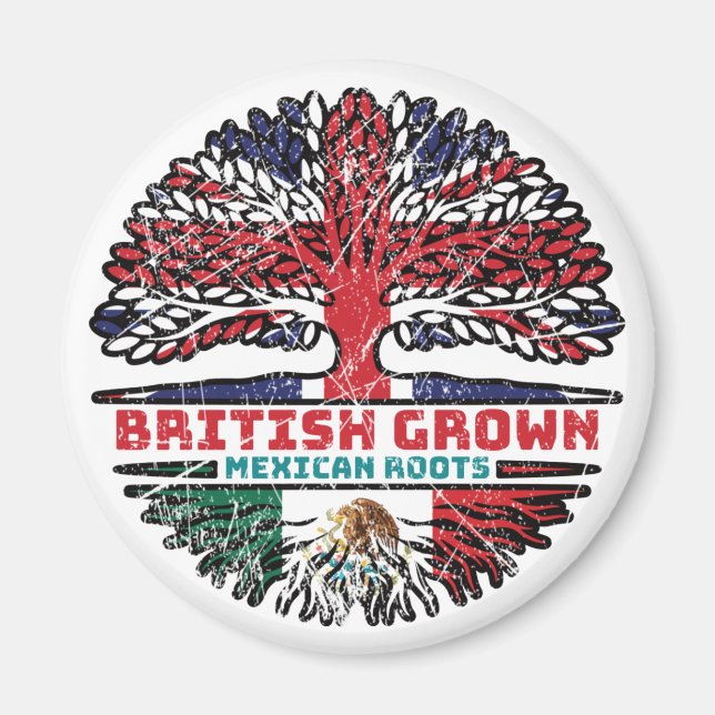 Aimant Mexique Mexique Royaume-Uni British Tree (Devant)