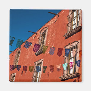 Aimant Mexique, San Miguel de Allende. Bannières colorées
