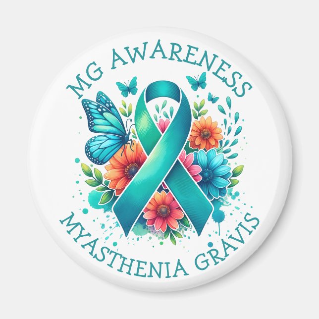 Aimant MG Sensibilisation | Myasthenia Gravis Ribbon (Devant)