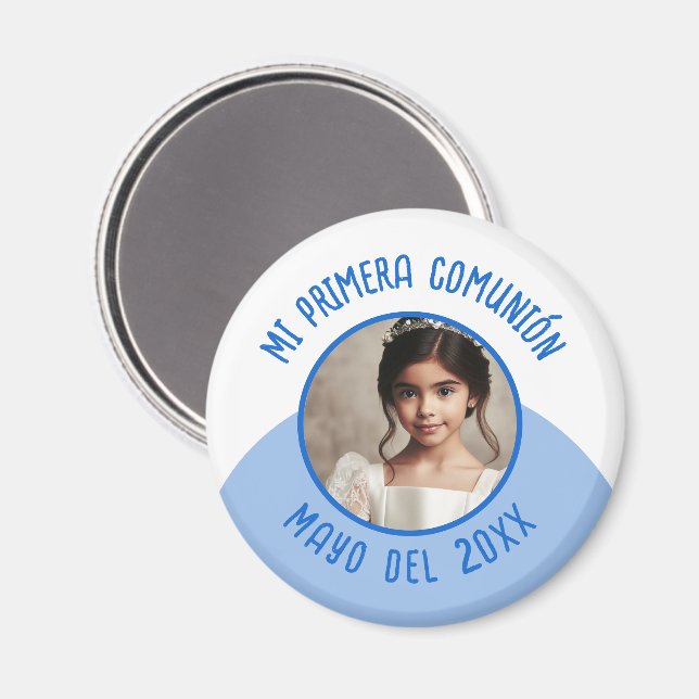 Aimant Mi primera comunión con foto recuerdo (Recto/Verso)