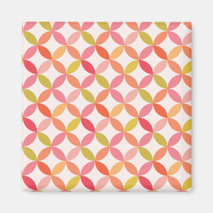 Aimant Mi-siècle moderne rose rouge orange Cercles