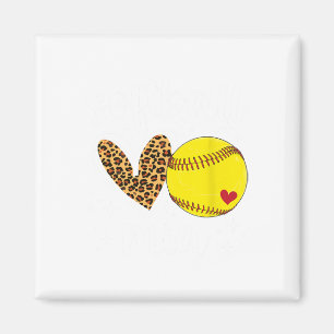 Aimant Mia softball Cœur Grand-mère Mia d'un joueur de so