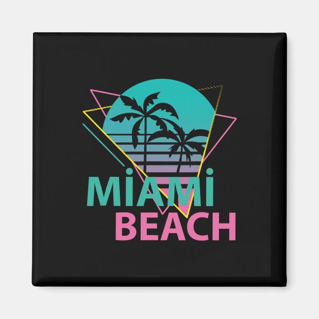 Aimant Miami Beach Floride Fier Floridien Rétro Palmiers  (Devant)