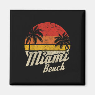 Aimant Miami Beach Floride Fl Sunset Vintage Retro Vacati