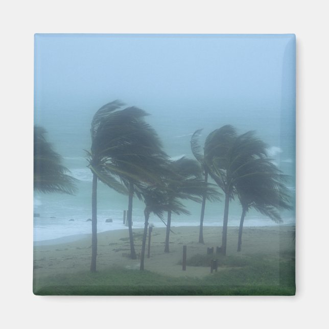 Aimant Miami Beach, Floride, vents d'ouragan fouettant (Devant)