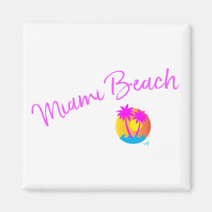 Aimant Miami-Beach-logo-sun-palms-rose
