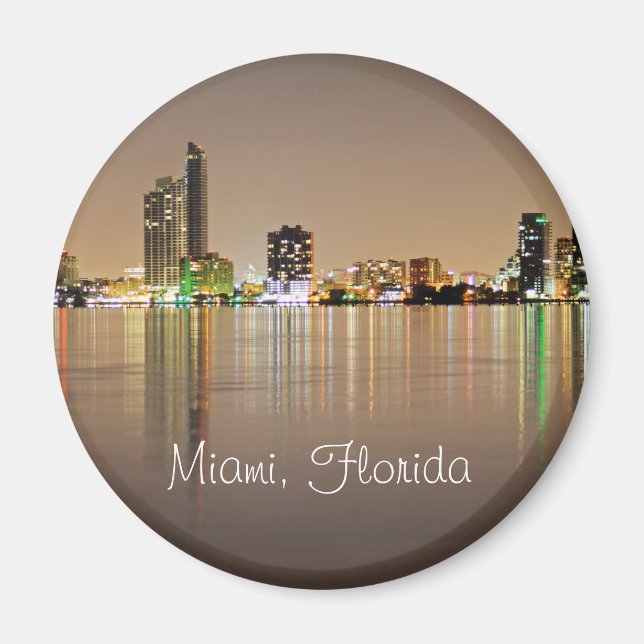 Aimant Miami, Floride, la Magic City la nuit (Devant)