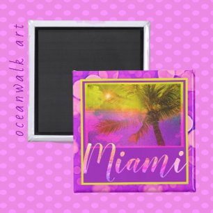 Aimant Miami Floride Sun et Palm Tree