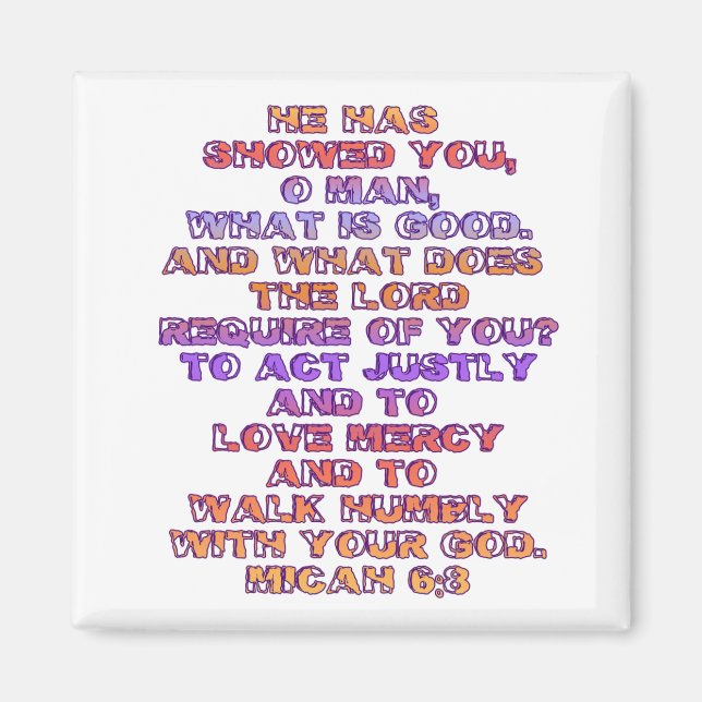 Aimant Micah 6:8 (Devant)