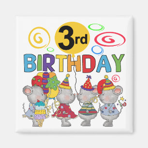 Aimant Mice 3e anniversaire T-shirts et cadeaux