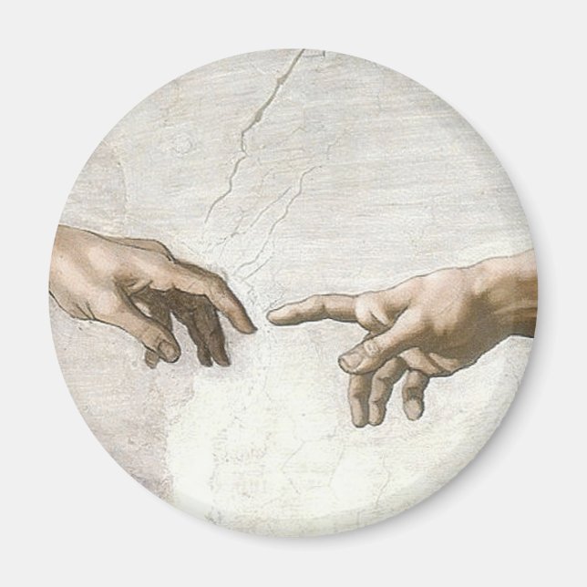 Aimant Michelangelo Création d'Adam Mains Beaux-Arts (Devant)