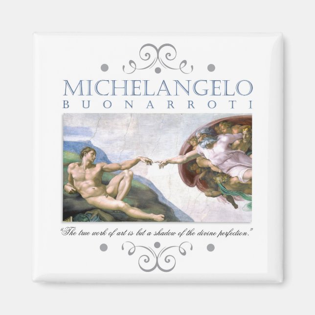 Aimant Michelangelo Création de la peinture de l'homme av (Devant)
