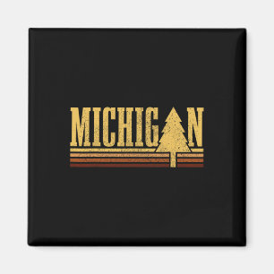 Aimant Michigan Arbre Vintage Fierté de l'État Camping Ra