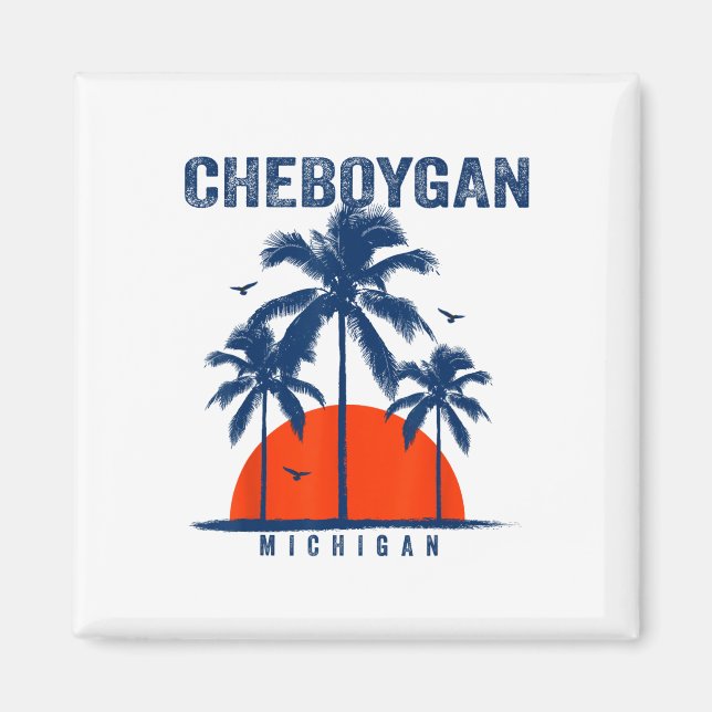 Aimant Michigan Cheboygan Océan Surfing Surfboarding  (Devant)