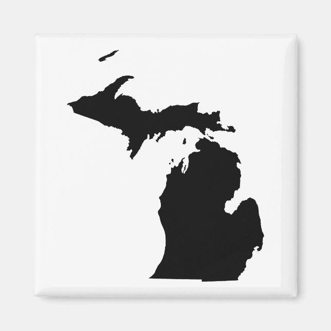 Aimant Michigan en noir et blanc (Devant)