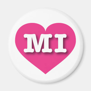Aimant MIchigan Hot Pink Heart - J'aime MI