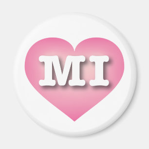 Aimant MIchigan Pink Fade Heart - I love MI