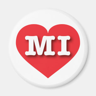 Aimant MIchigan Red Heart - J'aime MI