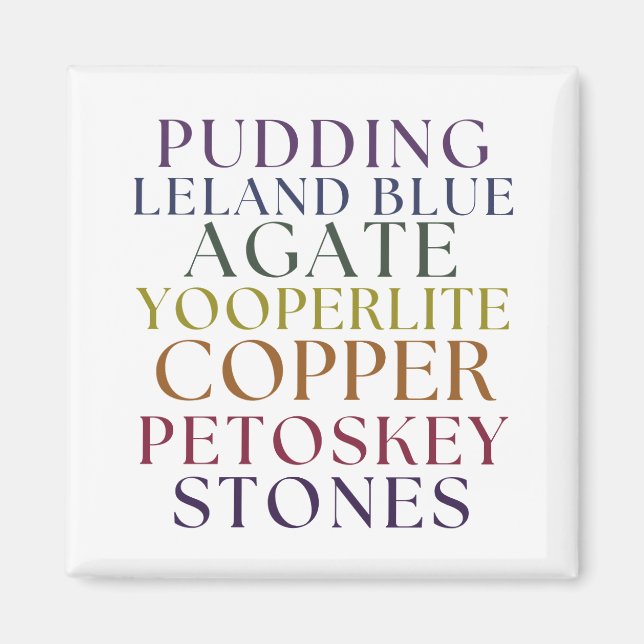 Aimant Michigan Rockhound Agate Petoskey Stone Magent (Devant)