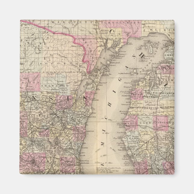 Aimant Michigan, Wisconsin (Devant)