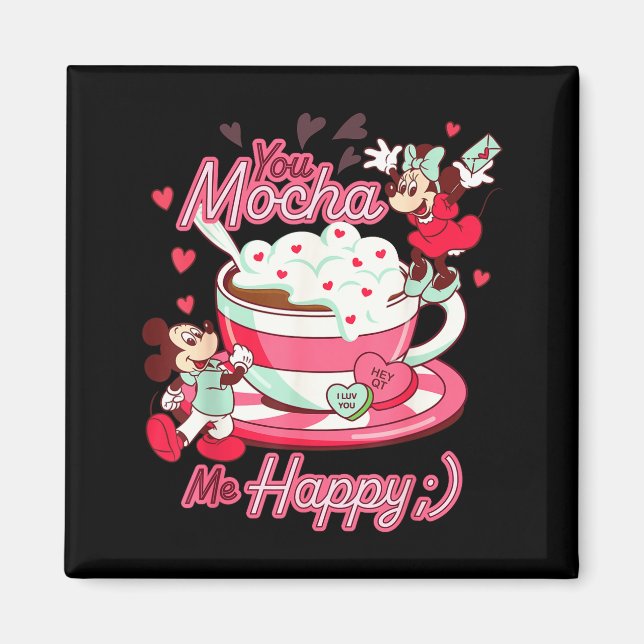 Aimant Mickey &amp; Minnie Saint-Valentin Vous me rendez  (Devant)