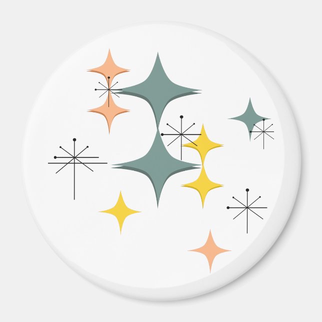 Aimant Mid Century Modern Eames atomique Starburts person (Devant)