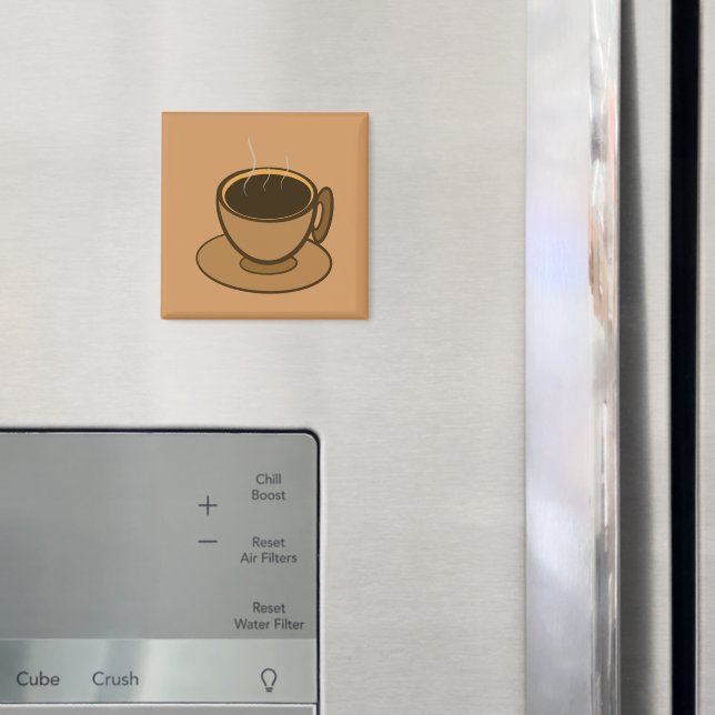 Aimant Mid Century Moderne Brown Cosy Coffee Cup (In situ (réfrigérateur))