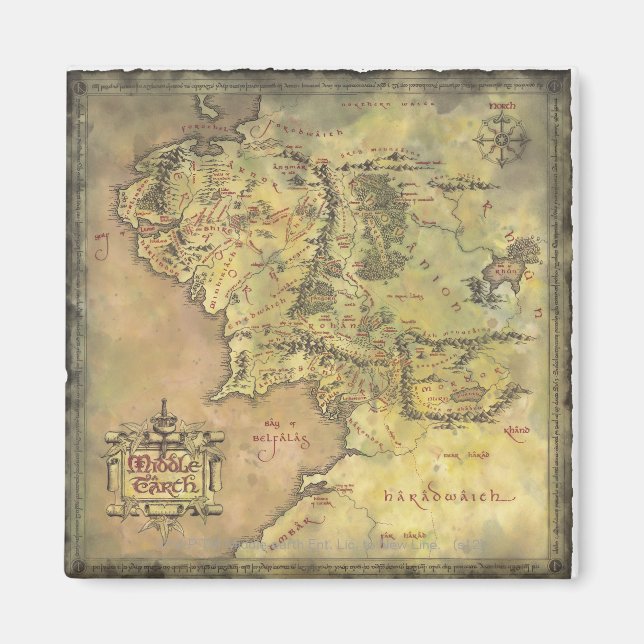 Aimant MIDDLE EARTH™ Map (Devant)