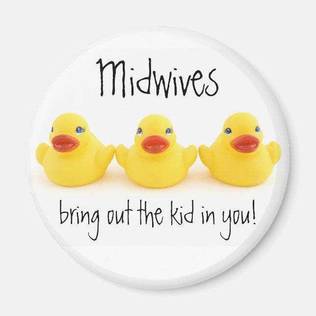 Aimant Midwids et canards jaunes en caoutchouc (Devant)
