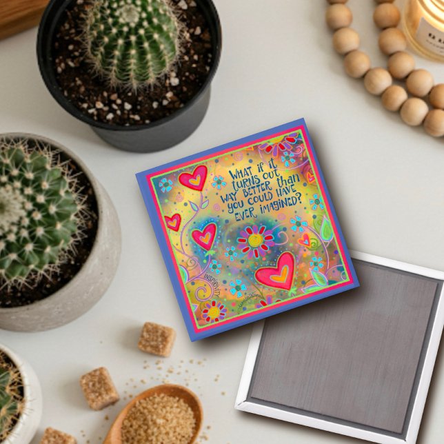 Aimant Mieux que les Citations Imaginées Coeurs Floral Am (Créateur téléchargé)