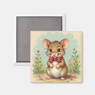 Aimant Mignon adorable petite souris avec cravate