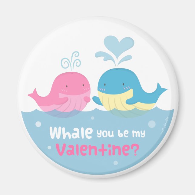 Aimant Mignon Baleine Tu Seras Mienne Saint Valentin Amou (Devant)