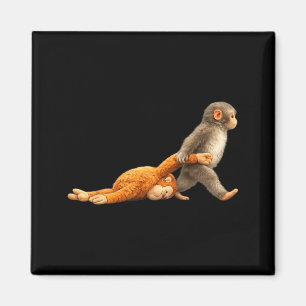 Aimant Mignon bébé singe coup de poing combattant mème de