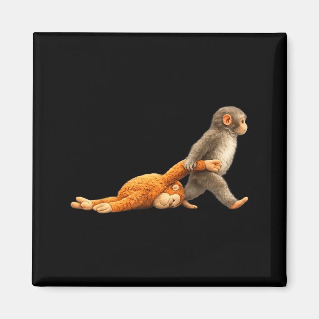 Aimant Mignon bébé singe coup de poing combattant mème de (Devant)