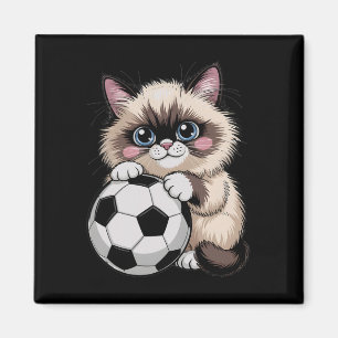 Aimant Mignon Birman de football Just Girl qui aime les c