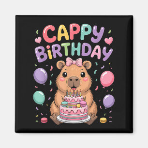 Aimant Mignon capybara fête d'anniversaire fille enfants