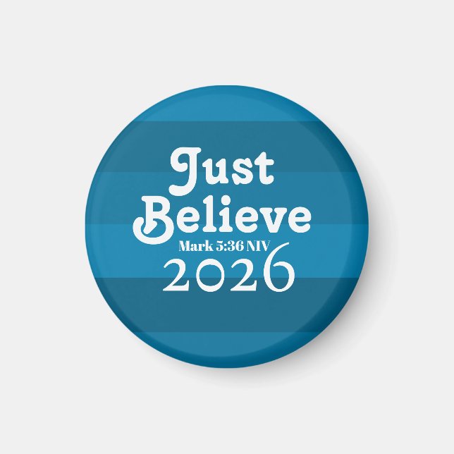 Aimant Mignon, croyez simplement, nuances de bleu 2026    (Devant)