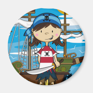 Aimant mignon de fille de pirate