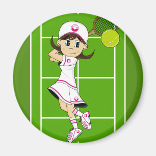 Aimant mignon de fille de tennis