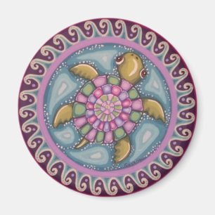 Aimant mignon de mandala de tortue par Soozie Wray
