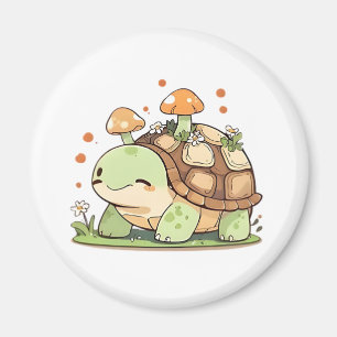 Aimant Mignon design Cottagecore Kawaii Tortue de la forê