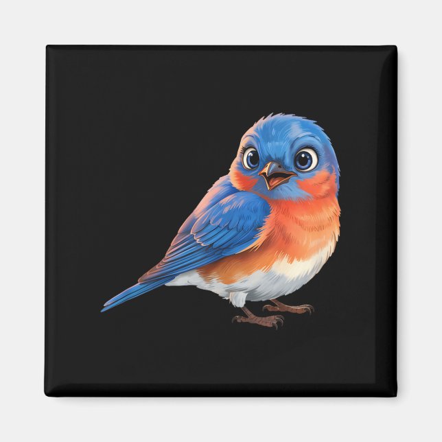 Aimant Mignon Drôle Merlebleu de l'Est Amateurs d'oiseaux (Devant)