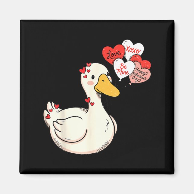 Aimant Mignon drôle Saint-Valentin Silly Gooses Canard Am (Devant)