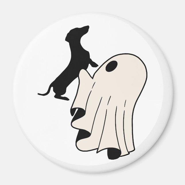 Aimant Mignon fantôme amateur de teckel  (Devant)