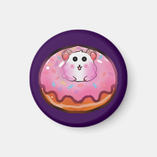 Aimant Mignon Hamster Kawaii dans l'Art de Beignet Rose G