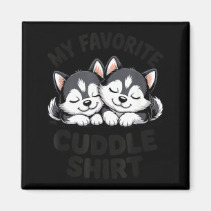 Aimant Mignon husky endormi mon câlin préféré