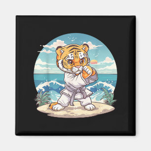 Aimant Mignon Karaté Tigre Kickboxing Taekwondo Jiu-Jitsu