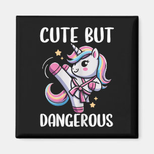 Aimant Mignon Mais Dangereux Unicorn Karate Girl Taekwond