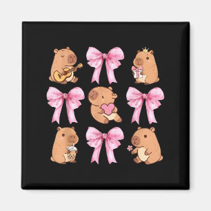 Aimant Mignon Nk Coquette Nœud Kawaii Amoureux de Capybar